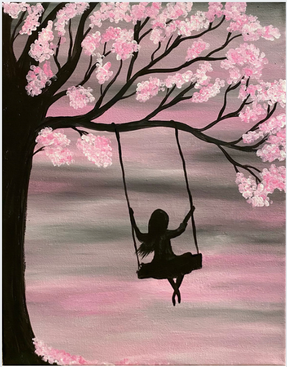 Easy way to draw Alone Girl Swinging in a tree || Girl on Swing in  Moonlight || Pencil Sketch - YouTube
